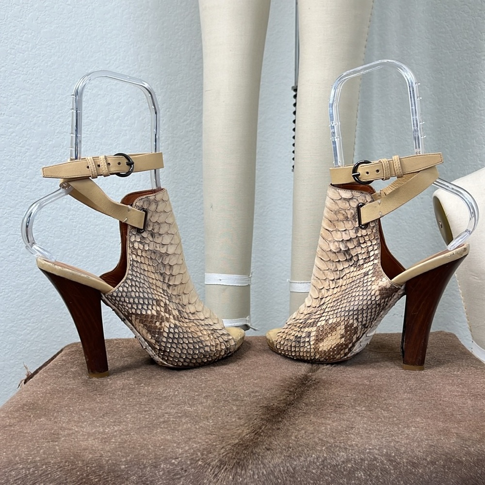 Devi Kroell Python High Heel Mule Cutout Slingbac… - image 7